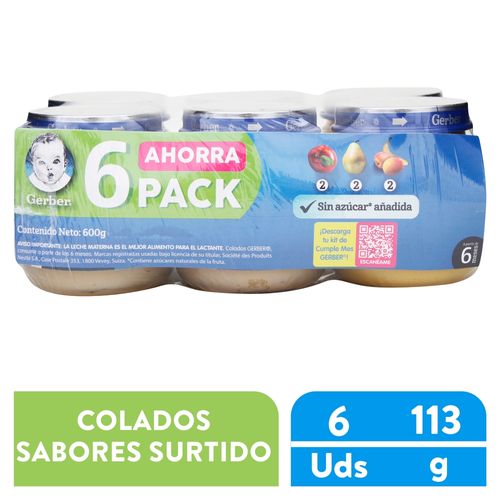 Colado para bebé Gerber 6 Pack - 678 g