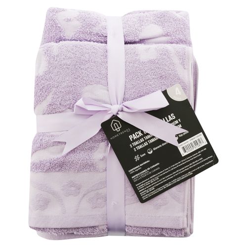 Set Toalla Bano Y Manos Jacquard Lavanda