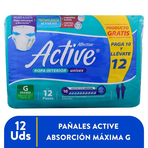 Affective Active Grande 10 Unidades Pañales