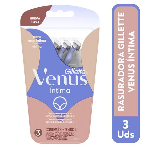 Maquina De Afeitar Desechable Gillette Venus Íntima -3 Uds