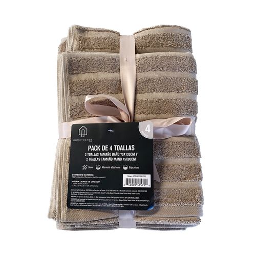 Set Home Trends toallas baño y manos color cafe