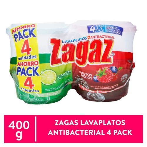 Lavaplatos Zagaz citrus power frutos rojas 4 pack - 425 g