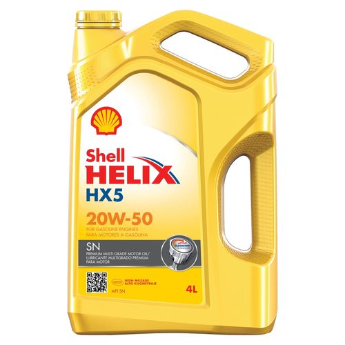 Aceite Shell Helix para Motor Gasolina 20W50-4 Litros