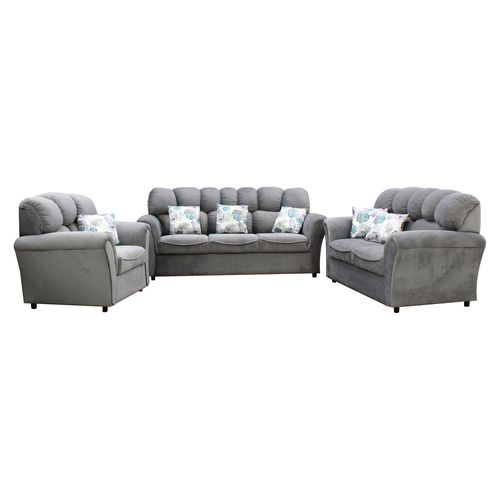 Juego De Sala Intap, roble Con Respaldos Altos más 5 Cojínes Decorativos