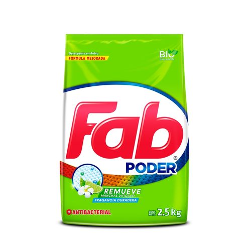 Detergente en polvo Fab Antibacterial - 2.5 kg