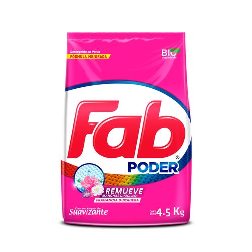 Detergente Fab 3 En Polvo Aroma Flores Amores - 4.5 kg