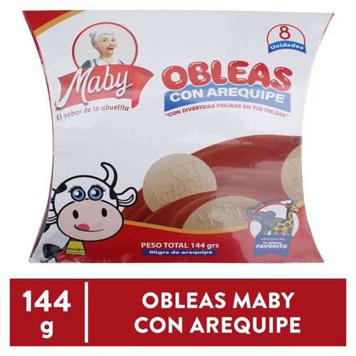 Maby Caja De Oblea Con Arequipe 8u 144gr