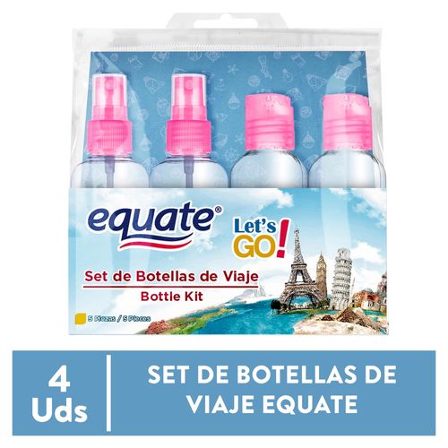 Botellas De Viaje Marca Equate Set 4 Piezas