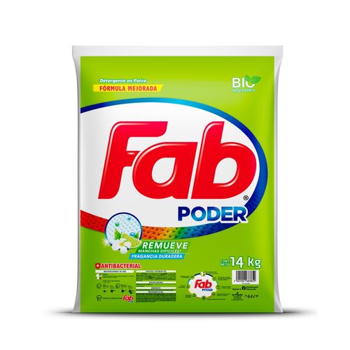 Detergente En Polvo Fab, Antibacterial - 14kg