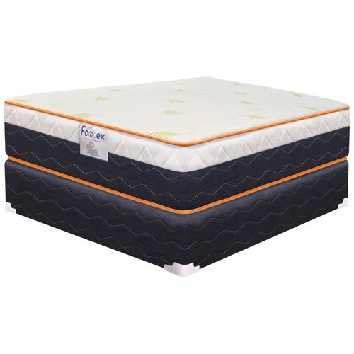 Cama Fomtex Flowers Euro Top Edición Especial One Pillow Queen Set Base más colchón
