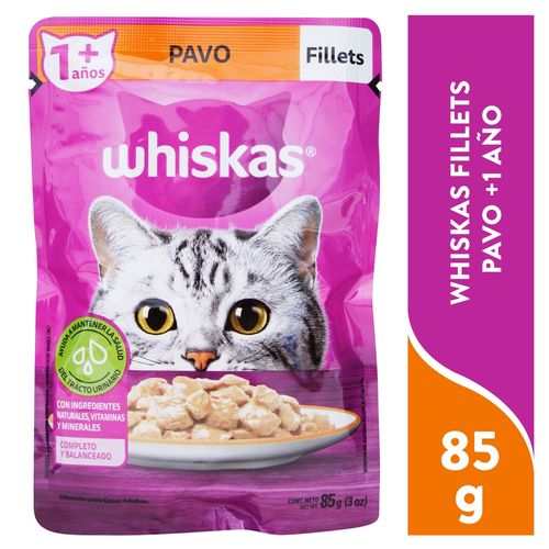 Alimento húmedo Whiskas pouch para gato sabor pavo - 85 g