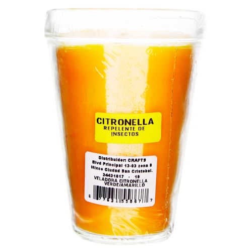 Veladora Citronela Vidrio Amari Y Verde