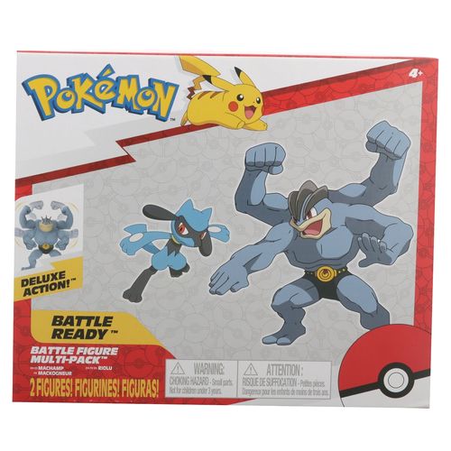 Pack de figuras Pokémon machamp y riolu - 2 Pzas