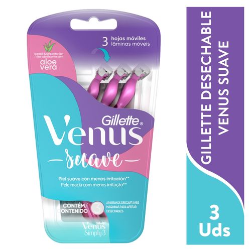 Rasur Desechable Venus Suave 3 Ea