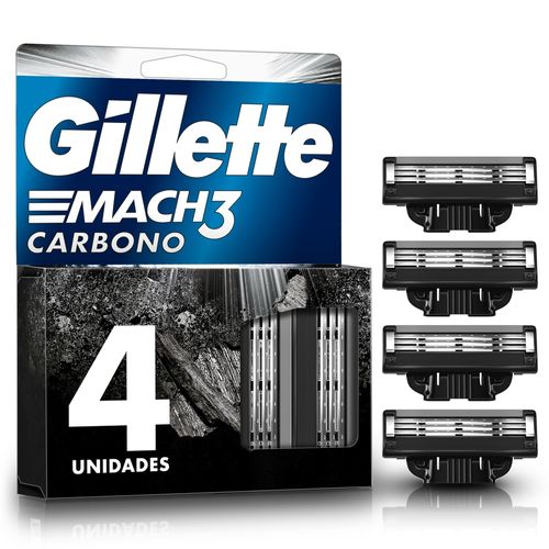 Repuesto Gillette para rasuradora mach3 carbono - 4 Uds