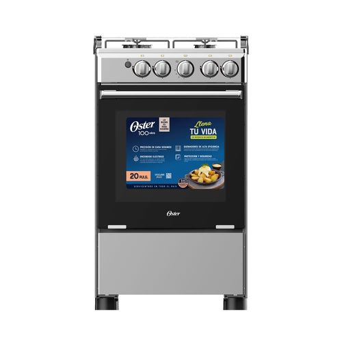 Estufa a Gas Oster OS-GSGMI20IS 20” Color Gris 4 Quemadores