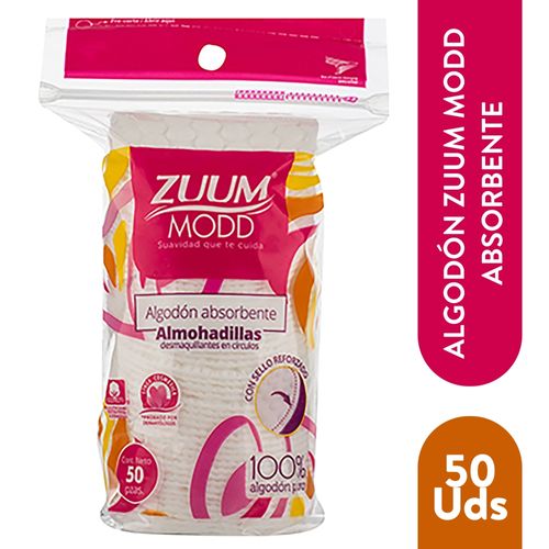 Algodón Zuum Desmaquillante Motas - 50 Unidades