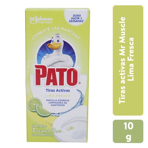 Tiras Activas Pato®  Lima Fresca Pastillas adhesivas Para Sanitario - 3 Unidades