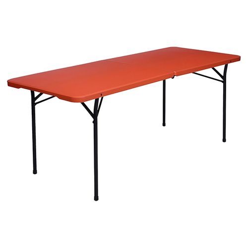 Mesa Mainstays plegable pástica naranja 182.8 cm