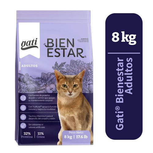 Alimento Gati Bienestar Adultos  8 Kg