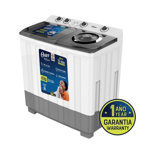 Lavadora Oster Semiautomatica Blanca Os-Sawmk0017W  Capacidad 17 kg
