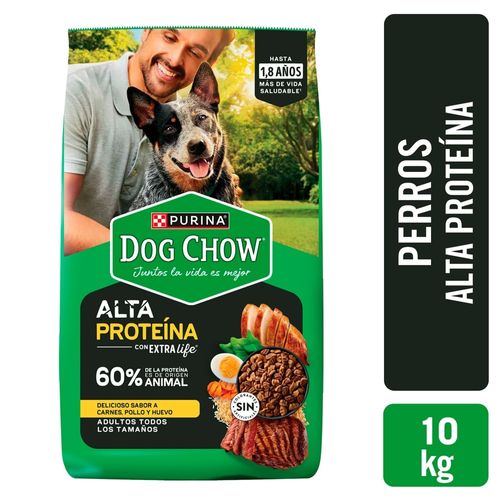 Comida para Perros Purina Dog Chow Alta Proteína - 10 kg