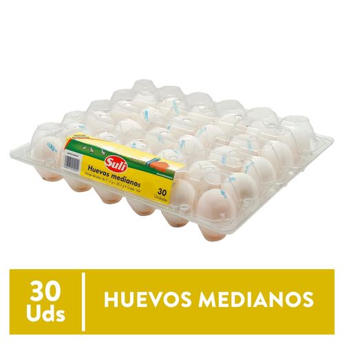 Huevo de Gallina Suli Mediano Blanco - 30 Unidades