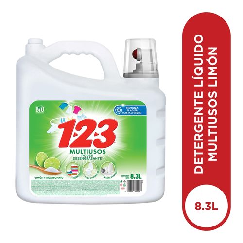Detergente 123 líquido limón - 8300 ml