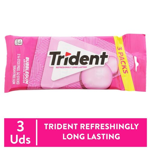 Chicles Trident  3pack Bubblegum 79gr
