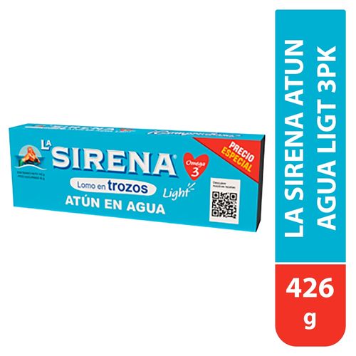 La Sirena Atun Agua Ligt 3pk 426 Gr