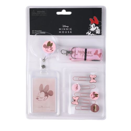 Set Pen + Gear portacredencial minnie mouse - 6 Pzas
