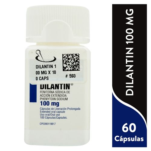 Dilatin 100 mg caja 100 cápsulas - Precio indicado por cápsula