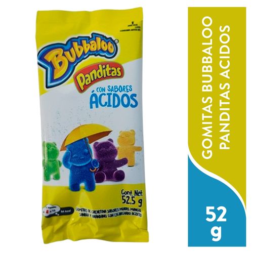 Gomitas Bubbaloo panditas ácidos - 52.5 g