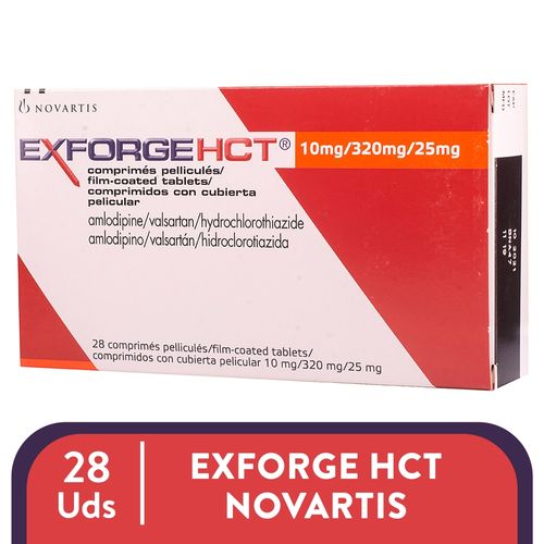Exforge Hct Novartis 10 Mg/320 Mg/25 Mg X 28 Comprimidos
