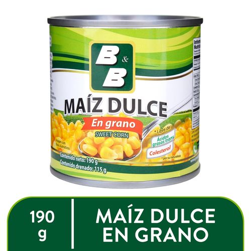 Maiz Dulce Byb Grano Lata 190 Gr