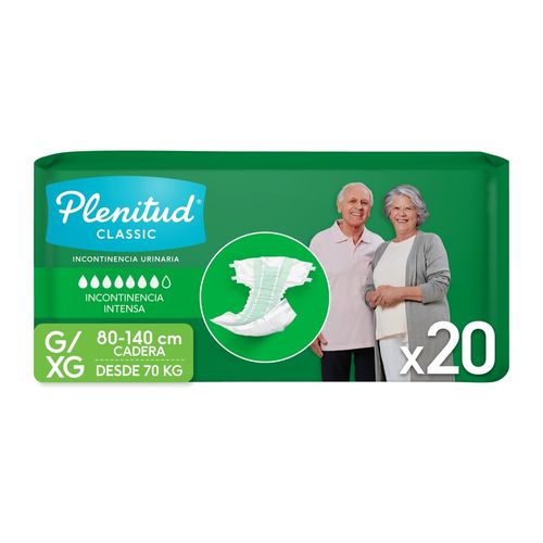 Pañales para Adultos Plenitud Classic G/XG - 20 Unidades