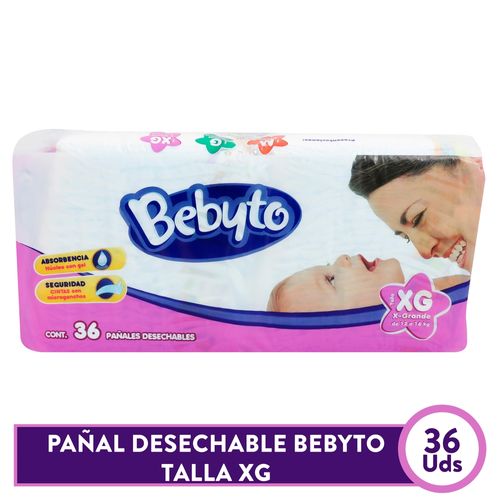 Pañales Desechables Marca Bebyto Talla 5 Xg- 40 Unidades