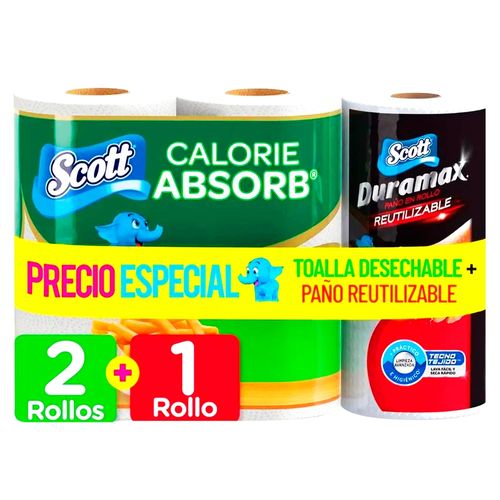 Toalla de Papel Desechable Scott + Toalla de Papel Scott Duramax - 2 pack