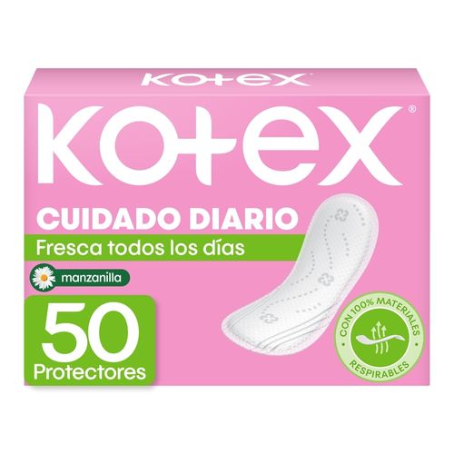 Protectores Kotex Cuidado Diario Manzanilla - 50 Unidades