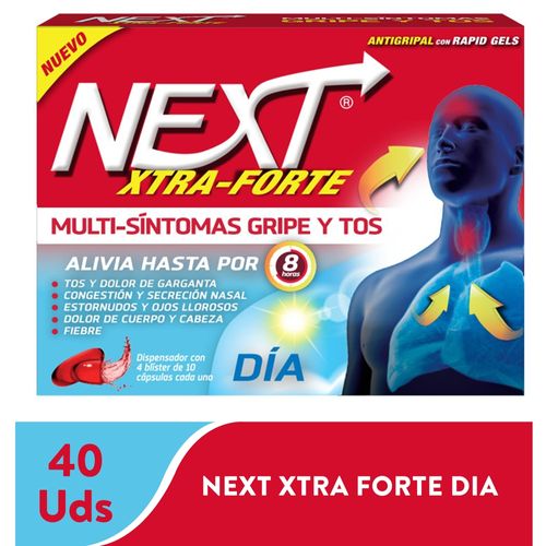Antigripal, Gripe y Tos Next Xtra Forte Día -40 Gelcaps