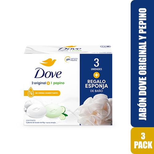 Jabón Dove Original y Fresh Pepino Más en Barra - 270 g