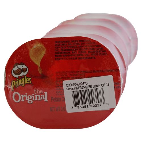 Papas Pringles Sabor Original 5 Pack - 475 g