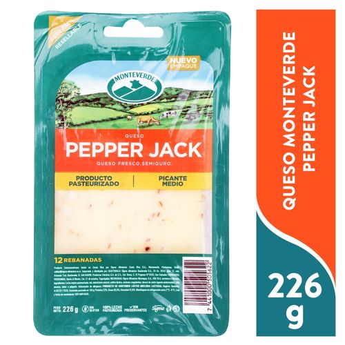 Queso Monteverde Pepper Jack Rebanadas - 226 g