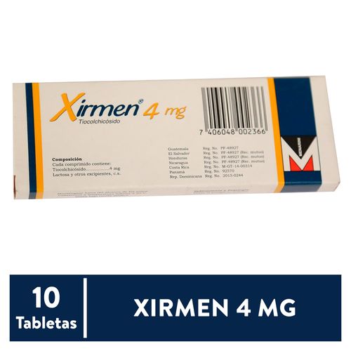 Xirmen 4 mg caja 10 comprimidos