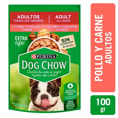 Comida húmeda para perro Purina Dog Chow todos los tamaños con pollo y carne - 100 g