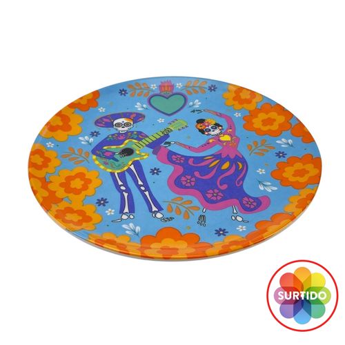 Plato Way To Celebrate Catrinas de melamina - 8 pulgadas