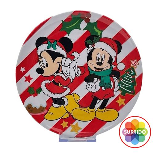 Plato postre Disney navideño - 8 pulgadas