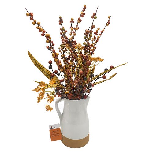 Flores  Holiday Time con base cerámica - 47 cm