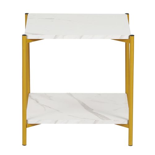 Mesa Cuadrada Homet Trends y Marmol Auxiliar 40 cm