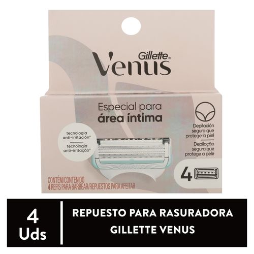 Repuestos de cuchillas Skin Care Venus íntima - 4 Uds